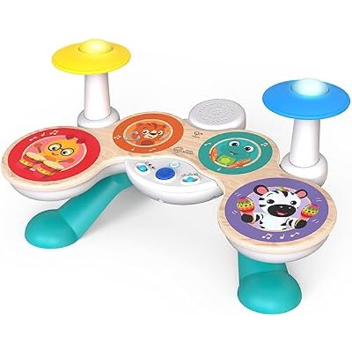 Baby Einstein Together in Tune Drums Safe Wireless Wooden Musical Toddler Toy, Magic Touch Collection, Age 12 months+