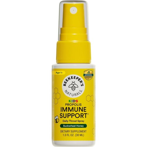 Kids Propolis Throat Spray - Natural Immune Support & Sore Throat Relief - by BEEKEEPER'S NATURALS - Has Antioxidants & Gluten-Free (1.0 oz) Pack of 1 (Kids)
