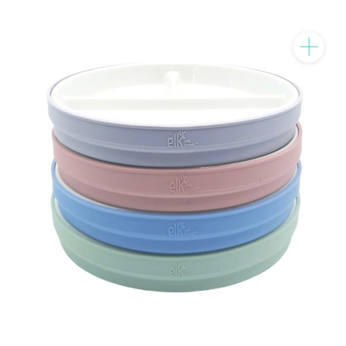 7.8"/20cm Porcelain White Divided Plates with Silicone Sleeves