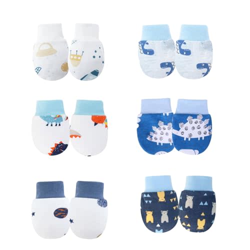 No Scratch Baby Mittens Newborn Infant Toddler Mittens Soft Elastic Wrist Gloves Mitten for 0-6 Months Boys Girls