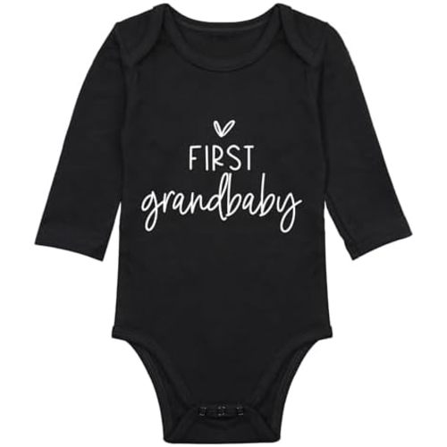 First Grandbaby Bodysuit for Baby Grandparents Baby Announcement Bodysuit Promoted to Grandma