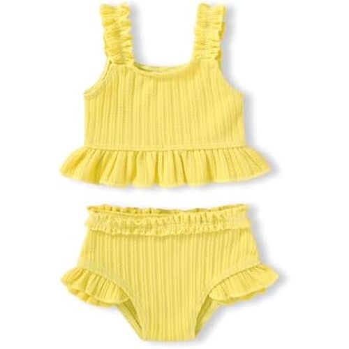 Happy Town Baby Infant Swimsuit Girl Toddler Bathing Suit Girl Summer Beach Bikini Tankini 2-Piece Swimwear 3-24 Months 2t-5t