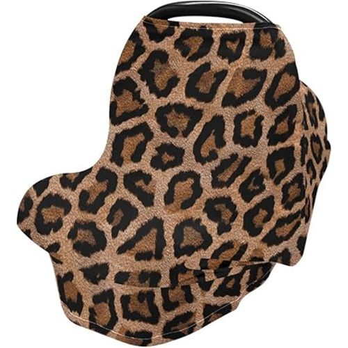 Breastfeeding Nursing Cover Baby Car Seat Canopy Cart Cover Leopard Print Blanket Stroller Poncho Cover