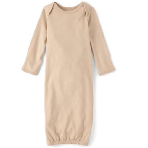 The Children's Place Baby Long Sleeve Sleeper Gown Tan 0-3 M