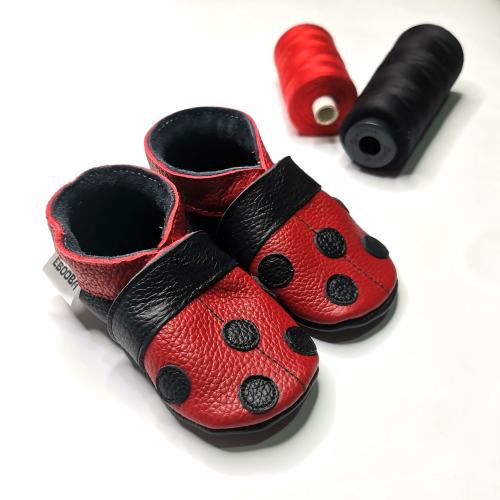 Ladybug baby shoes, Leather Red booties, Baby Moccasins, Ebooba, Soft Sole Kids Shoes, Girl baby Shoes, Newborn Baby Shoes, Baby Slippers