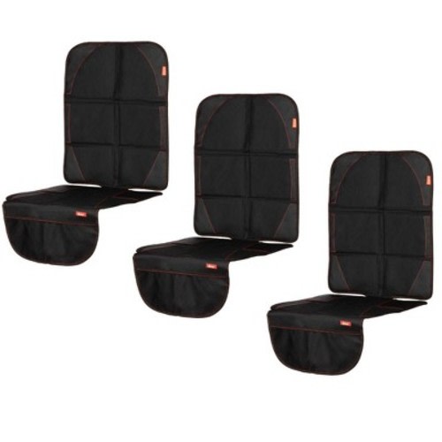 Diono Ultra Mat 3-Pack, Back Seat Upholstery Protection from Child Car Seats and Pets, Black