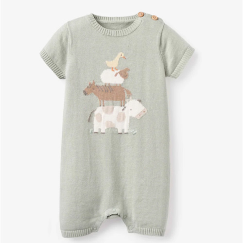 On the Farm Knit Shortall Romper – Elegant Baby