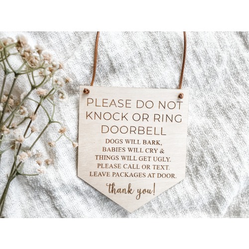 Please Do Not Knock Front Door Sign
