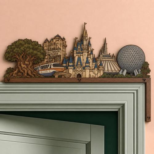 Disney Door Corner Wooden Sign, Magic Kingdom Hollywood Studios Epcot Animal Kingdom Skyline Decor, Monorail Wall Art, Disney Parks Fan Gift