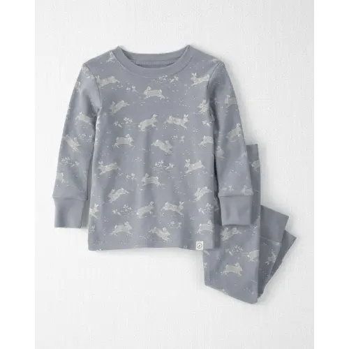 Baby 2-Piece Organic Cotton Ribbed Pajama Set in Blue Bunnies Print - Little Planet | Carter's