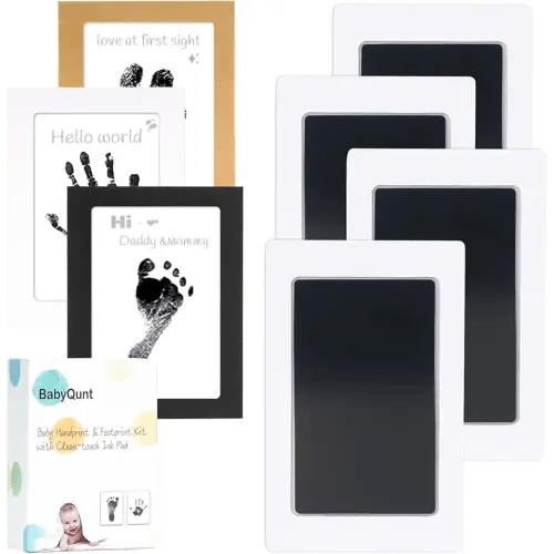 Inkless Baby Hand and Footprint Kit,Clean-Touch Ink Pad Kit,Safe No Mess Printing Infant Hand Foot Stamp,4 Pack Newborn Inkless Print Pads Best Keepsake or Gifts for Family