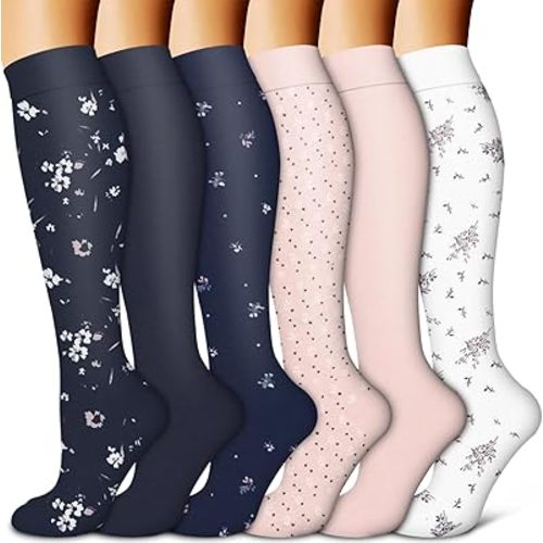 Copper Compression Socks for Women & Men (6 pairs) - Best Support for Nurses, Running, Hiking, Recovery