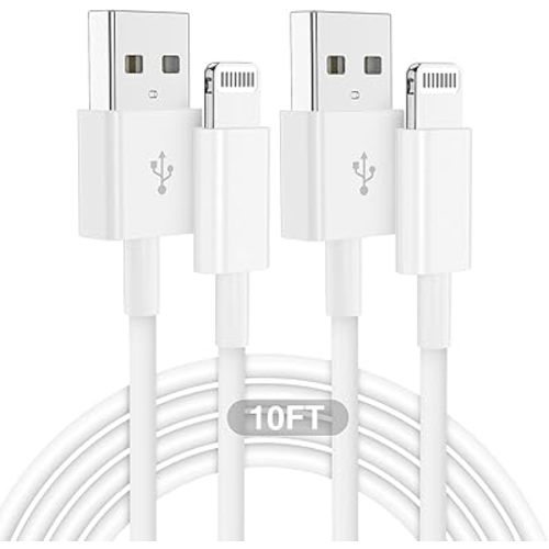 iPhone Charger Cable 10ft, [Apple Certified] Long USB A to Lightning Charging Cord,10 Feet Original Lightning Cable,10 Foot Fast Charge Wire for iPhone 14 Pro Max/13 Mini/12/11/XS/XR/8 Plus/7/6/SE