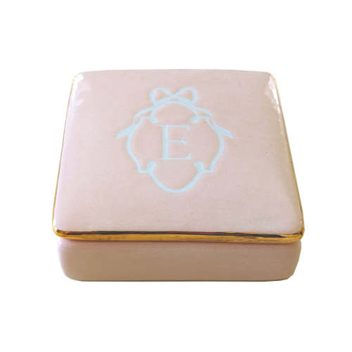 Bow Monogram Box with 22K Gold Accent – Ruby Clay Company