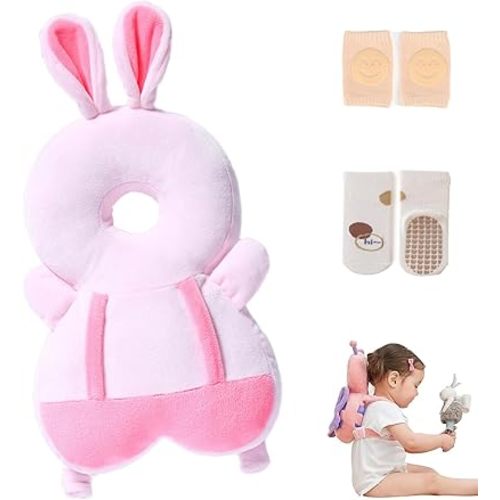 Baby Walker Head Protector Backpack Wear,Toddler Adjustable Baby Head Protection Backpack for Safety Baby Learning Walking Crawling (Cats)