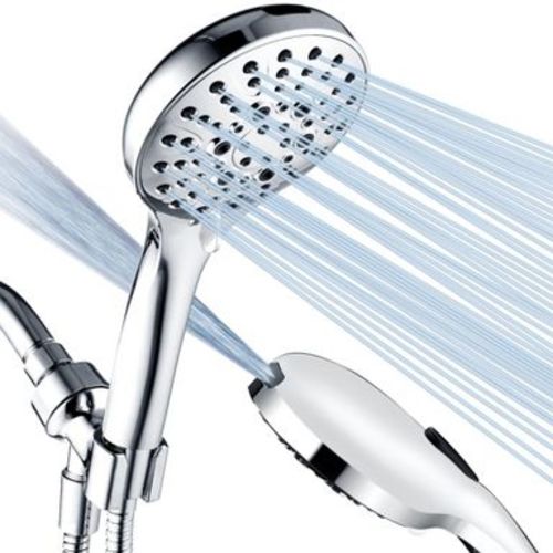 BRIGHT SHOWERS High Pressure Shower Head with Handheld, 9 Spray Settings, Power Wash for Tub & Pets, Extra Long 69" Hose, Adjustable Bracket, Chrome