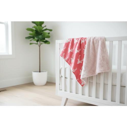 Pink Buck Woodland Baby Blanket - Soft Minky Deer | DBC Baby Bedding Co – DBC Baby Bedding Co