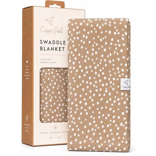 Copper Pearl Swaddle Blankets for Newborns | Soft Stretchy Receiving Blankets for Boys and Girls | Large 46 x 46 Inch Baby Blankets | Lightweight and Breathable Swaddles | Fawn