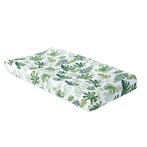 Little Unicorn Changing Pad Cover for Newborns & Infants | Soft & Breathable Muslin Fabric | Baby Diaper Changing Table Pad Cover (Tropical Leaf)