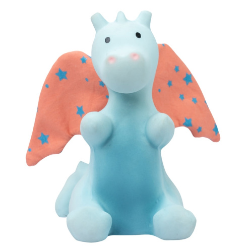 Baby Sunrise Dragon Natural Rubber Rattle with Crinkle Wings
