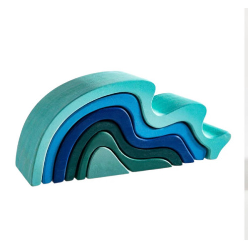 6 Pcs Wooden Water Wave Stacking Blocks