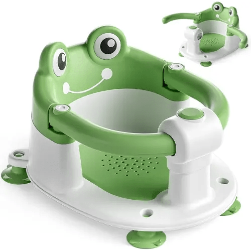Baby Bath Seat for Babies 6 Months & Up - Toddler Bath Seats for Baby Sitting Up with 4 Suction Cups & Soft Cushion, Non-Slip Infants Shower Bathtub Chair for Newborn Boys Girls, Green