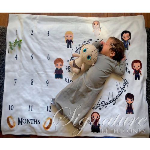 Lord of the Crib Milestone Blanket, Lord of Rings Baby Blanket, Baby Blanket, Blanket, Milestone Baby Blanket