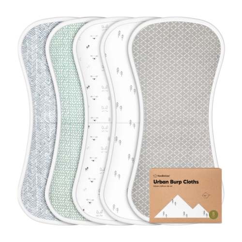 GOTS Certified, 100% Organic Cotton Burp Cloths, Set of 5