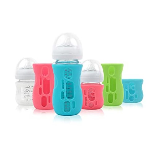 Olababy Silicone Sleeve for Avent Natural Glass Baby Bottles (8 oz, Translucent) - 8 Ounce