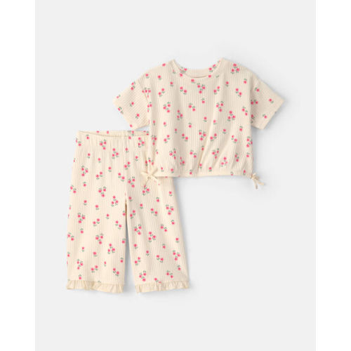 Baby Girl 2-Piece Short-Sleeve Top & Pant Set - Cream | Carter's