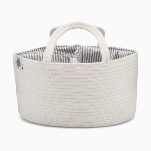 Parker Baby Co. Rope Diaper Caddy - White
