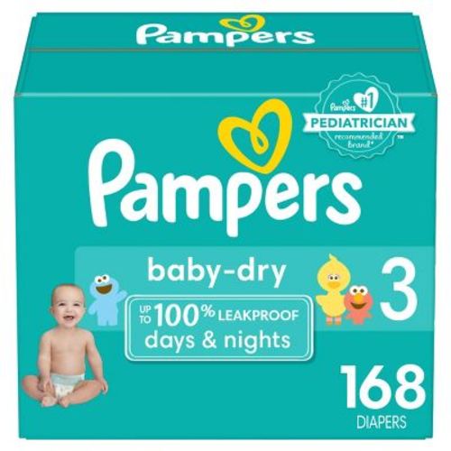 Pampers Baby Dry Diapers Enormous Pack - Size 1 - 204ct