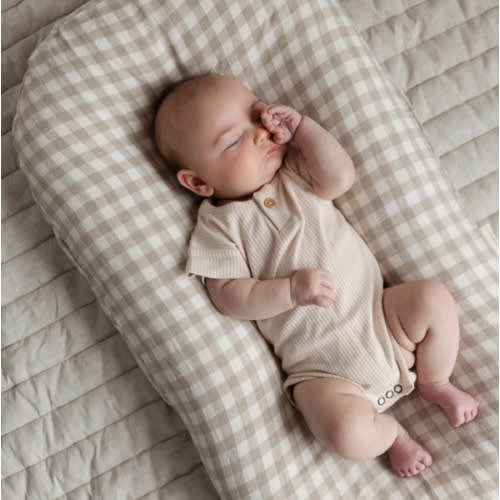 Baby Lounger Nest + Gingham Linen Cover | Comfort & Calm – Linen Label