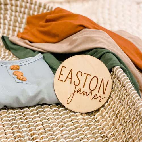 Personalized Baby Name Wood Announcement | Block