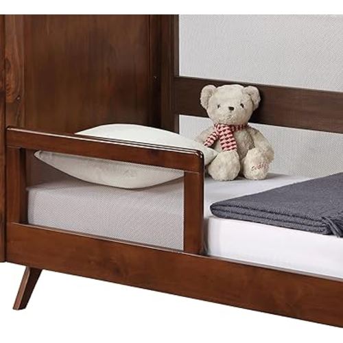 BreathableBaby Breathable Mesh Toddler Bed Conversion Kit for 3-in-1 Convertible Crib — Walnut — Guardrail — Greenguard Gold Certified