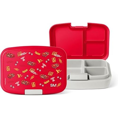 Simple Modern Disney Porter Bento Lunch Box | BPA Free, Leak-Resistant, Dishwasher Safe | Lunch Container for Girls, Boys, Toddlers, Kids | 3 Compartments, Cars Lightning Speed