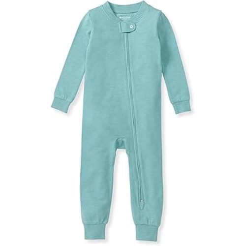 Burt's Bees Baby unisex-baby Honeysoft Pajamas, Footless One-piece Zip-up Pj, Soft Organic Cotton & Lyocell Blend