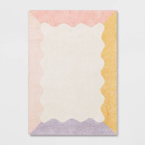 4'x5'6" Wave Kids' Rug Pink - Pillowfort™