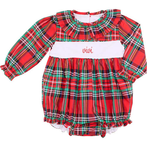 Christmas Plaid Insert Ruffle Bubble
