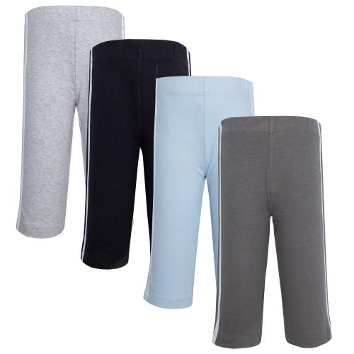Hudson Baby Boy Cotton Pants and Leggings, Heather Gray Blue, 3-6 Months