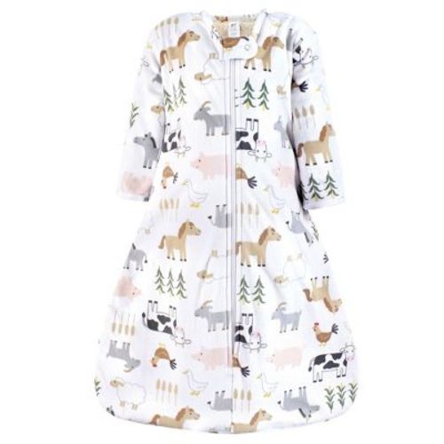 Hudson Baby Boys Long Sleeve Plush Faux Fur Sleeping Bag, Wearable Blanket, Cute Farm