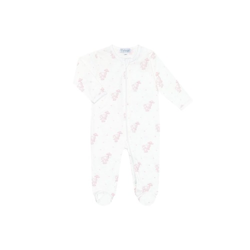 Pink Elephant Zipper Footie