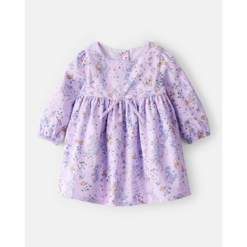 Baby Girl Floral Bunny Print Long-Sleeve Dress - Purple - OshKosh B'gosh | Carter's