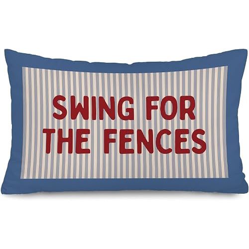 Motivational Swing for the Fences Baseball 12x20 Pillow Cover