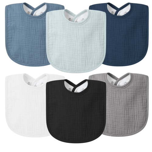 VOMARHUG Baby Muslin Bibs for Boys Girls,Organic Muslin Baby Bib for Drooling and Teething, Soft Bandana Drool Bibs 6 Pack