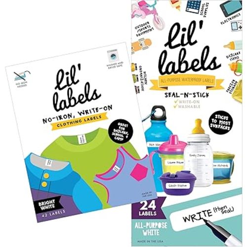 Daycare Value Pack - All-Purpose & Clothing Labels (White), Waterproof & Multipurpose