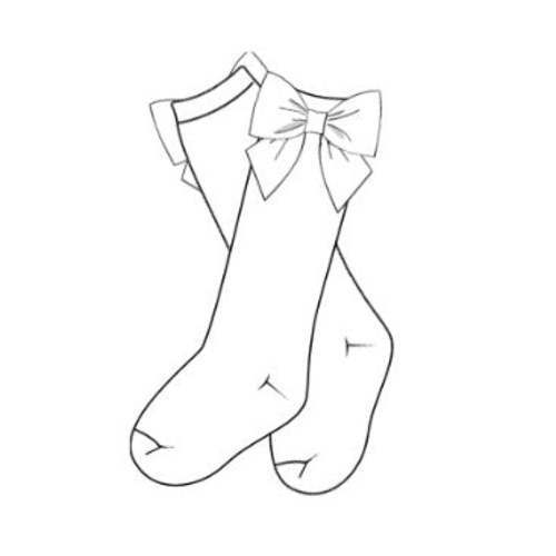 White with White Bow Socks