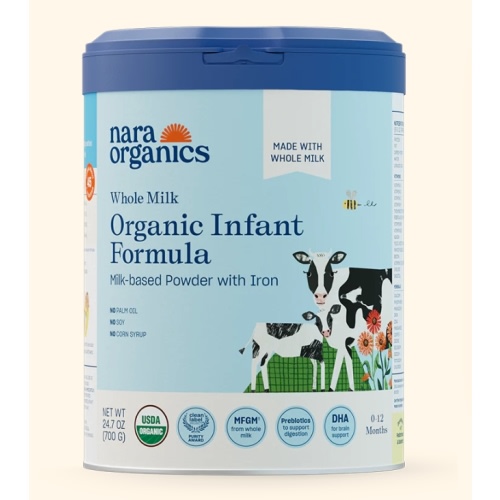 Organic Whole Milk Infant Formula – Full size cans – Nara Organics