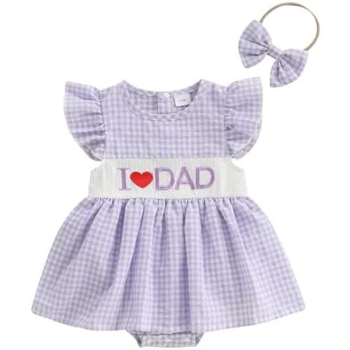 4th Of July Baby Girl Outfit American Flag Romper Dress Fly Sleeve USA Smocked Dress Newborn Fourth of july Clothes