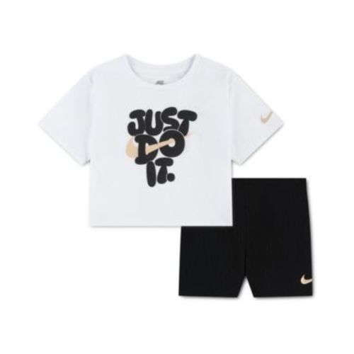 Girls' Toddler 2T-4T Short-Sleeve T-Shirt and Shorts, 2-Piece Set